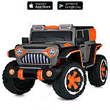Дитячий електромобіль на акумуляторі Джип M 5845 з пультом радіокерування для дітей 3-8 років Жовтогарячий, фото 8