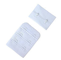 Застібка для бюстгальтера 3,8х5 см 2 гачка білий