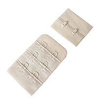 Застібка для бюстгальтера 3,2х5 см 2 гачка беж