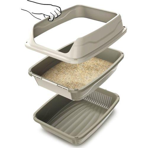 Туалет для котів Georplast Easy з подвійним дном та сітом для просіювання наповнювача, 10528S, 56x40x24 см, фото 1