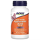 NOW Foods, гіалуронова кислота, подвійна сила, 100 мг, 60 веганських капсул
