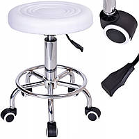 Стілець косметичний поворотний на 360° Monza білий