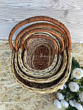 Набір кошиків з лози натуральний Косичка, фото 2