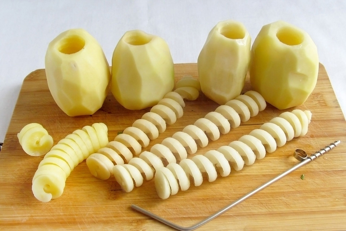 Ніж спіральний для фарширування картоплі, кабачків, моркви 20 см, фото 1