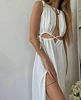 Жіночий літній довгий сарафан на зав'язках новинка 2024