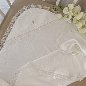 Крижма "Чарівна світлинка" подвійна махра 75*100 см Betis Молочний