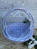 Набір кошиків круглих фарбованих з лози, фото 2