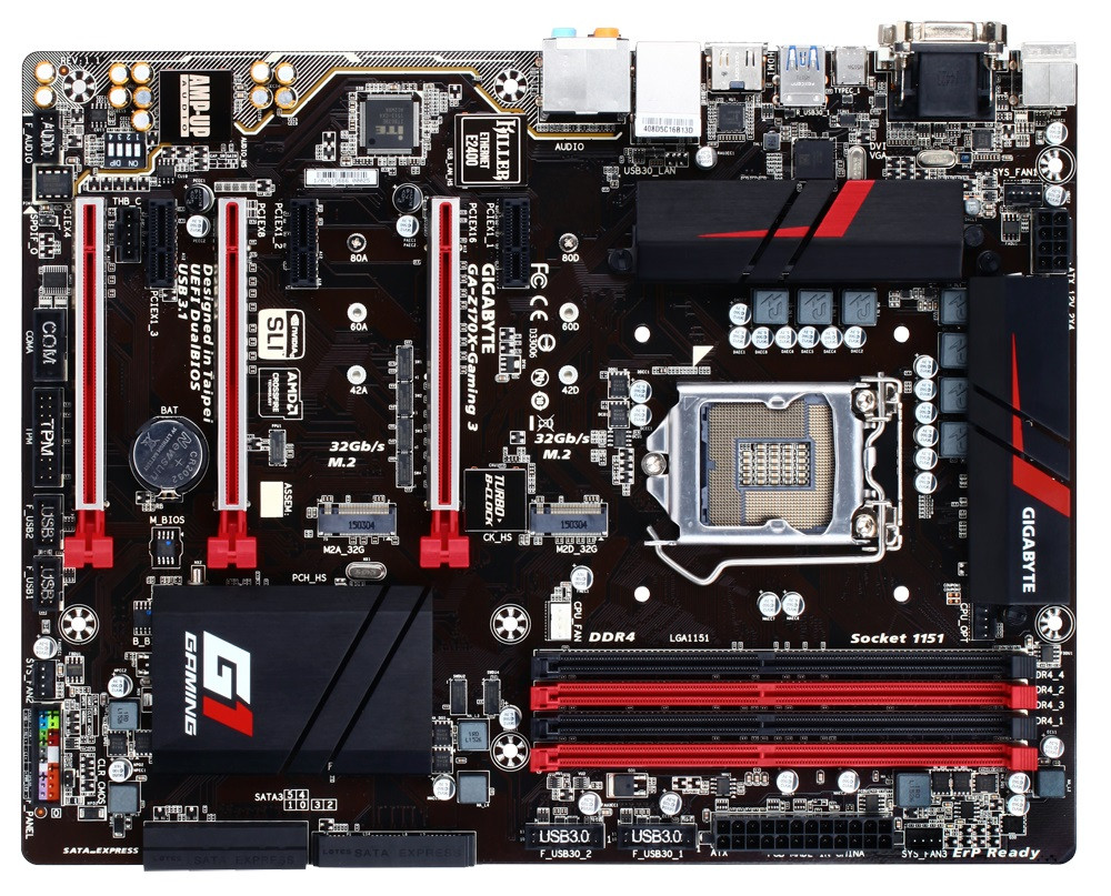 Материнська плата  Gigabyte GA-Z170X-Gaming 3 (s1151, Intel Z170, PCI-Ex16)  OEM Bulk, фото 1