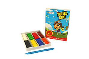 Пластилін восковий "Travel Kids" 8 кольорів, 96 г