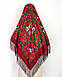 Хустка народна українська з квітами з тороками Марта 110*110 см ічервона/бордр, фото 5