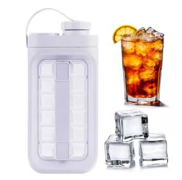 Портативна силіконова форма для льоду у вигляді пляшки "Ice cube tray" на 12 кульок, біла, фото 1