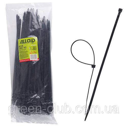 Хомут пластиковий Alloid 7.6 х 300 100 шт./пач чорний (PC-76300 B)