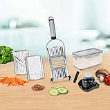 Універсальна овочерізка кухонний рубанок Овочерізка Nicer Dicer SPEED, ручна овочерізка мультислайсер, фото 4