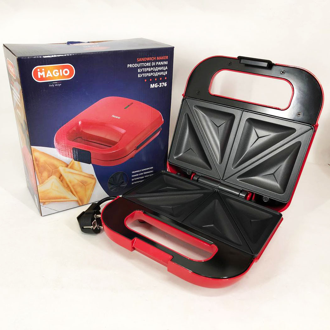 Набір дизайнерської лінійки Magio: сендвічниця MAGIO MG-376 + Електрочайник Magio MG-977, фото 1