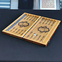 Нарди дерев'яні ручної роботи Тризуб, 40×20см подарункові, фото 6