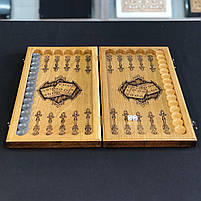 Нарди дерев'яні ручної роботи Тризуб, 40×20см подарункові, фото 5