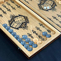 Нарди дерев'яні ручної роботи Тризуб, 40×20см подарункові, фото 8