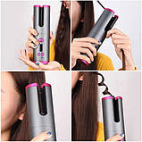 Плойка авто-бігуді для завивки волосся бездротовий Ramindong Hair curler. Колір: сірий, фото 3