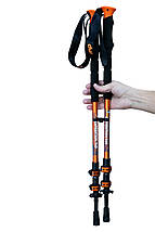 Алюмінієві трекінгові палиці Tramp Expedition TRR-001, 66-140 см | Легкі, міцні, телескопічні, трисекційні (пара), фото 3