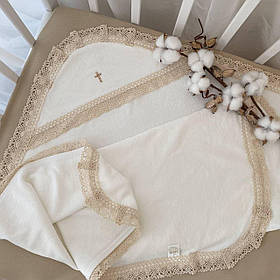 Крижма "Сонечко-4" подвійна махра 75*100 см Betis Молочний