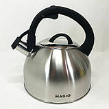 Чайник Magio MG-1192 2.5 л зі свистком, металевий чайник з нержавіючої сталі, чайники для плит, фото 6
