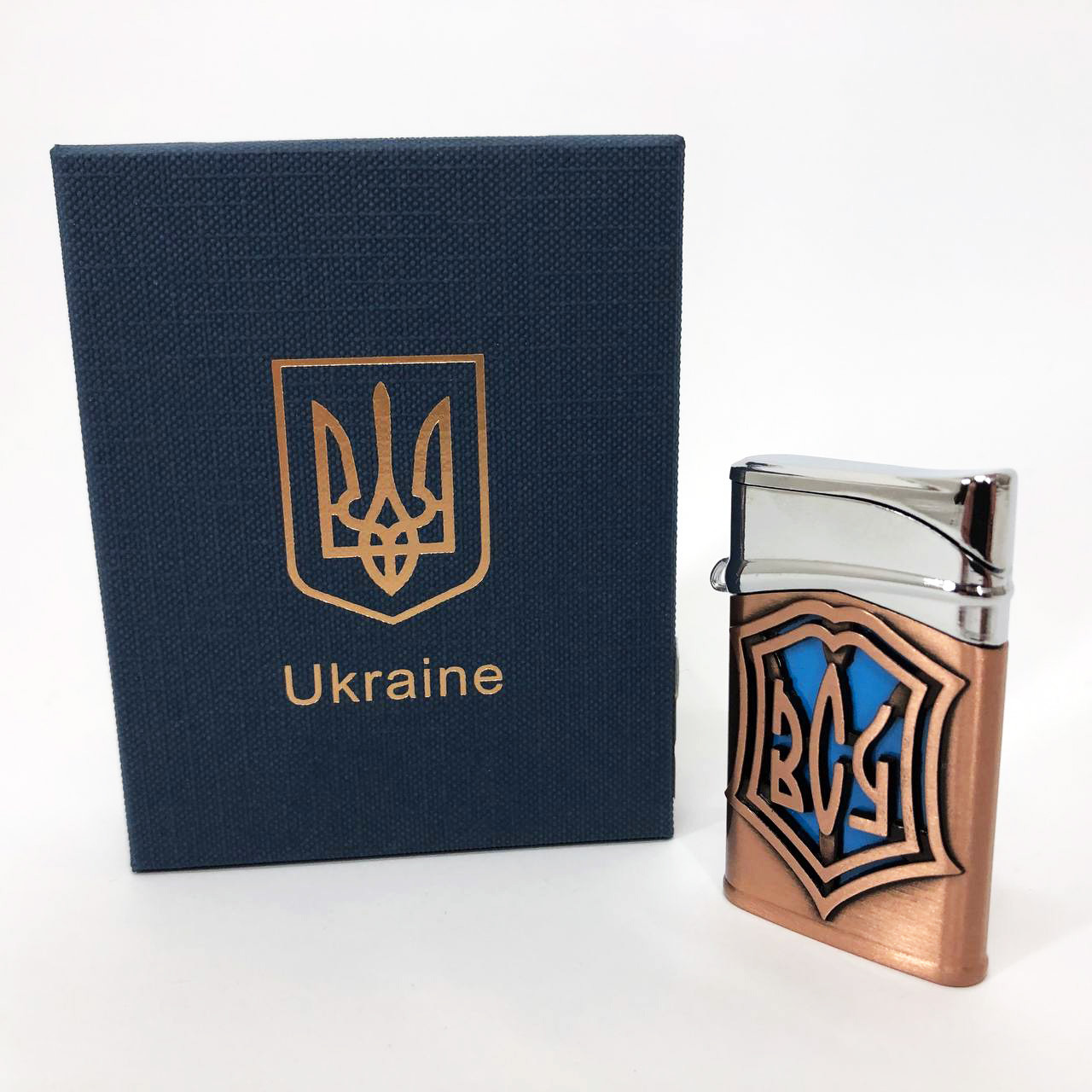 Запальничка газова ЗСУ Подарункова коробка, Гостре полум'я HL-4112-4, Запальничка з турбонаддувом. Колір: бронза, фото 1