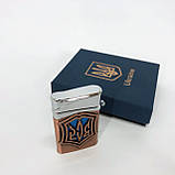 Запальничка газова ЗСУ Подарункова коробка, Гостре полум'я HL-4112-4, Запальничка з турбонаддувом. Колір: бронза, фото 4