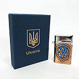 Запальничка газова ЗСУ Подарункова коробка, Гостре полум'я HL-4112-4, Запальничка з турбонаддувом. Колір: бронза, фото 9