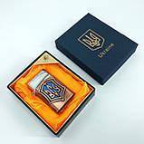 Запальничка газова ЗСУ Подарункова коробка, Гостре полум'я HL-4112-4, Запальничка з турбонаддувом. Колір: бронза, фото 10