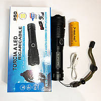 Ліхтар ручний Police X71A-HP50, ЗУ micro USB, 1x18650/3xAAA, zoom, індикація заряду, якісний ліхтарик