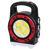 Переносний ліхтар прожектор 6678С-3LED+5COB із сонячною панеллю та функцією Power Bank, ручний прожектор, фото 9