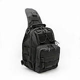 Набір: армійська чорна сумка + тактичний ліхтар професійний POLICE BL-X71-P50, фото 5