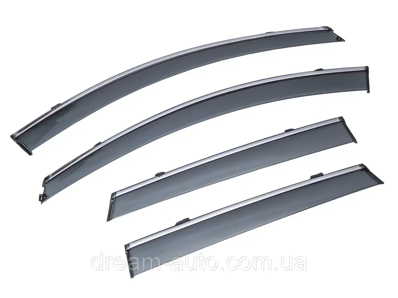 Дефлектори вікон Renault  Koleos 2017 з хром молдингом, фото 1