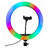 Кільцева світлодіодна лампа RGB LED RING MJ26 26 см з утримувачем телефону, кільцева лампа велика, фото 7