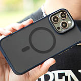Чохол для Apple iPhone 15 Pro Max (6.7") with MagSafe TPU+PC Blueo Skin Friendly Frosted СИНІЙ, фото 6