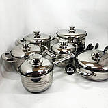 Набір посуду 18 предметів ASTRA A-2518, каструлі з нержавіючої сталі, каструлі з кришками, гарні каструлі, фото 2