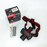 Ліхтар налобний Bailong BL-1805 COB XPE акумуляторний, ліхтар на голову для риболовлі, надійний налобний, фото 10