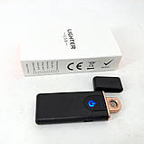 Електрозапальничка USB ZGP ABS, сенсорна електрична запальничка спіральна. Колір чорний, фото 8