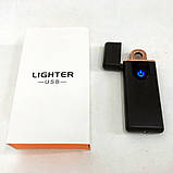 Електрозапальничка USB ZGP ABS, сенсорна електрична запальничка спіральна. Колір чорний, фото 10