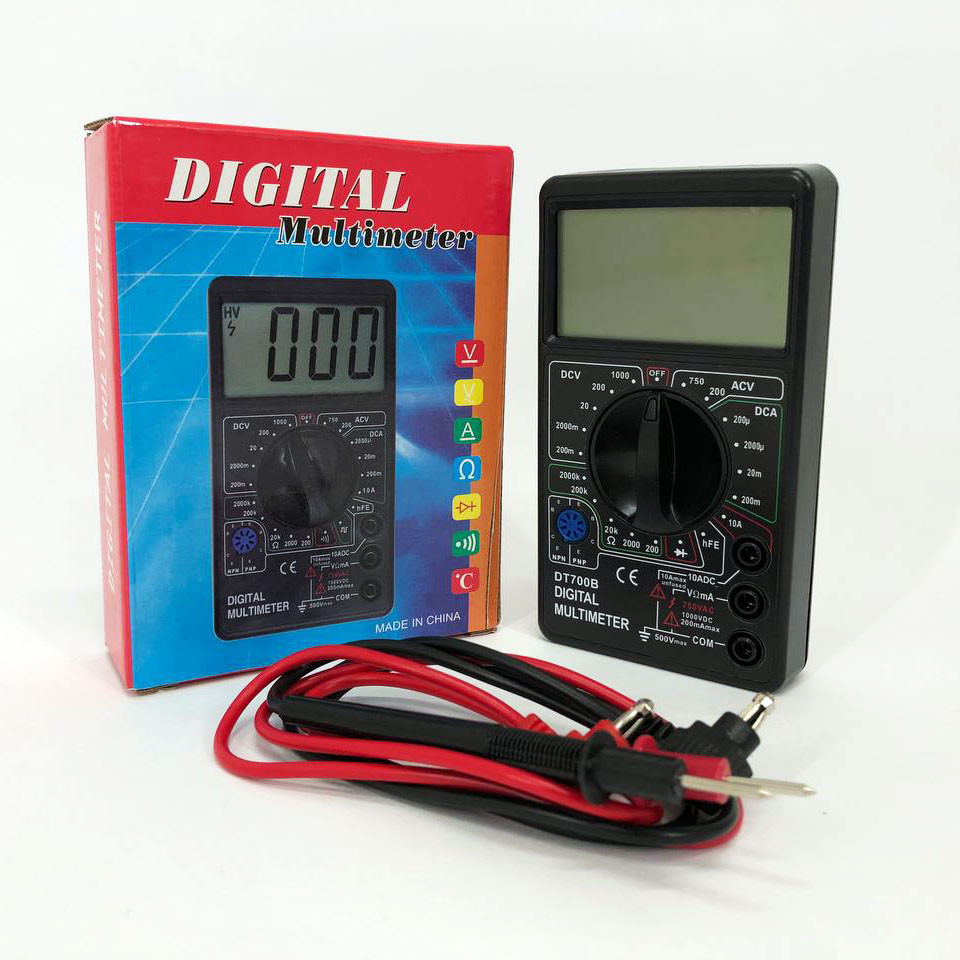 Цифровий мультиметр Digital DT700B з великим дисплеєм, тестер для вимірювання напруги, якісний, фото 1