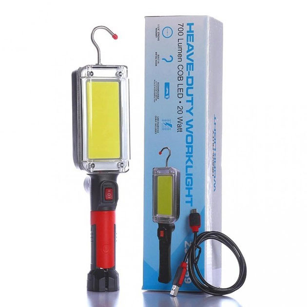 Ліхтар кемпінговий ZJ-8859-COB-3 акумуляторний 18650 х 2, зарядка від micro USB, з магнітом та гачком, фото 1