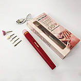 Фрезер для манікюру та педикюру Flawless Salon Nails, машинка для зняття манікюру. Колір: червоний, фото 11