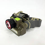 Ліхтар налобний Police 8808/6908-XPE+COB, micro USB, вбудований акумулятор, ліхтарик на голову із зарядкою, фото 3