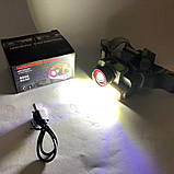 Ліхтар налобний Police 8808/6908-XPE+COB, micro USB, вбудований акумулятор, ліхтарик на голову із зарядкою, фото 4