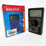 Мультиметр тестер цифровий DT 700C зі звуком та термометром, мультиметр для автомобіля, для дому, фото 9