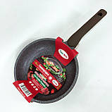 Сковорода Con Brio CB-2026 Eco Granite Premium 20 см. Сковорода для дому якісна. Колір: сірий, фото 5