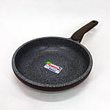 Сковорода Con Brio CB-2026 Eco Granite Premium 20 см. Сковорода для дому якісна. Колір: сірий, фото 7