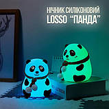 Дитячий силіконовий нічник світильник Панда 7 кольорів, Силіконовий нічник іграшка для дітей, фото 6