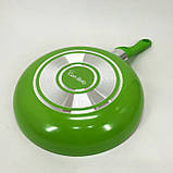 Сковорода антипригарна Con Brio 24 см СВ-2414, сковорода з товстим дном. Колір: зелений, фото 2