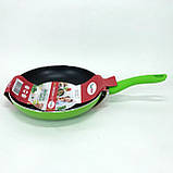 Сковорода антипригарна Con Brio 24 см СВ-2414, сковорода з товстим дном. Колір: зелений, фото 4